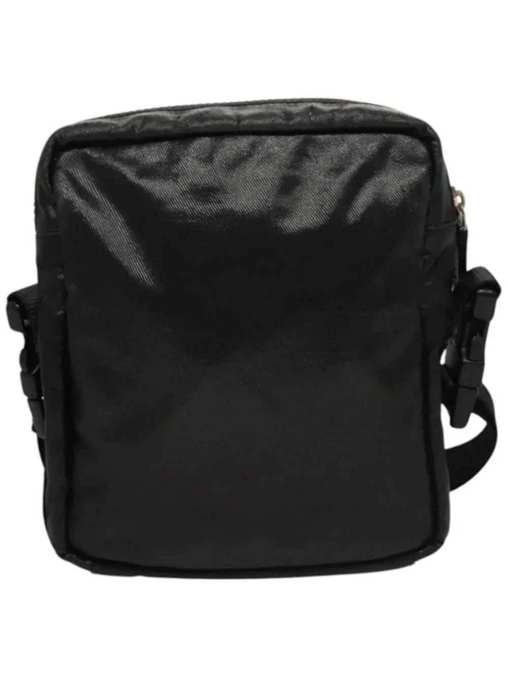 Authentic CHANEL Sports Shoulder Bag Coated Canvas Black CC